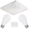 40449 40449 led stropni svitidlo 2xe27 ctvercove bile 2x e27 10w neutralni bila zarovka