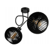 LED stropné svietidlo 2XE27, drevené, čierne