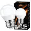 LED žiarovka - E27 - G45 - 3W - 260Lm - guľa - neutrálna biela