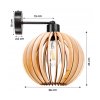 31902 2 nastenna lampa kinkiet e27 drevena koule cerna