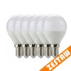 SADA 6x LED žiarovka E14 G45 3W guľová 270lm - studená biela