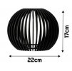 Tienidlo pre lustrovú lampu, drevená guľa, čierne