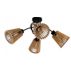LED LOFT lampa kutčasta 4xe27 drevená kužeľ