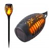 Solárna baterka flame LED so senzorom súmraku