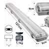Hermetické svietidlo 120cm + 2x LED trubice vodotesné - studená biela