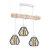 Drevená LED stropná lampa biela 3x E27 Loft luster brilantný