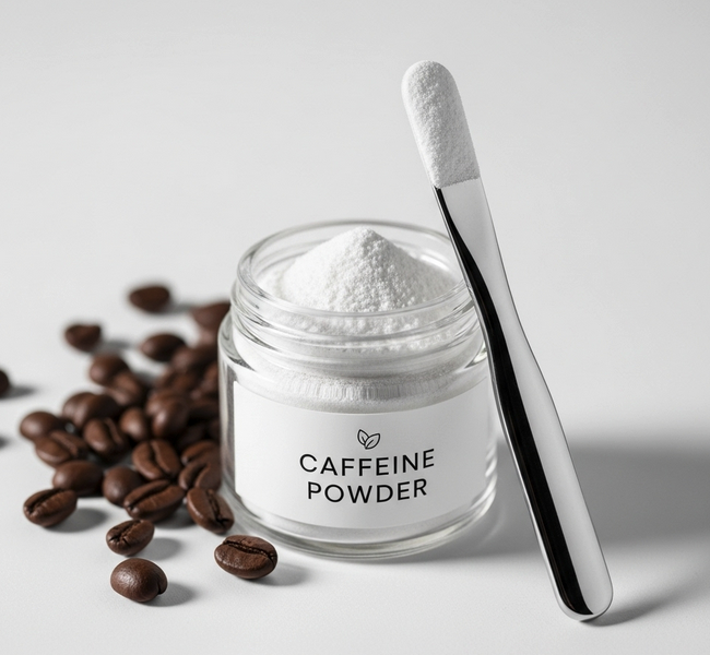 Kofeínový prášok, prírodný stimulant do očných krémov a telových zábalov. 500 g