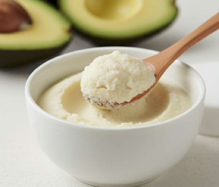 Avokádové maslo, surovina na výrobu krémov, balzamov a mydiel, bohaté na vitamíny. 500 g