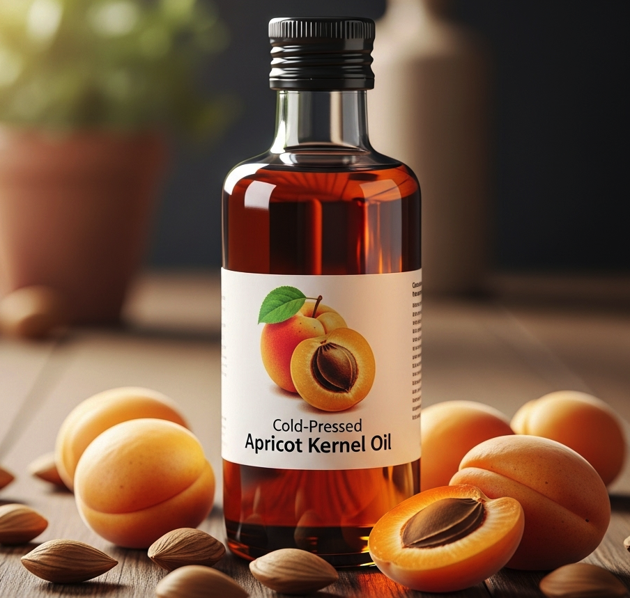 Prírodný marhuľový olej, bohatý na vitamíny A, E, zjemňuje a upokojuje pokožku. 1 l