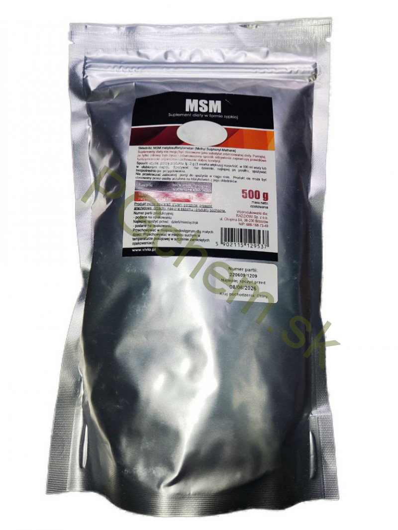 MSM prášok (Metylsulfonylmetán), Organická síra, doplnok výživy pre kosti, chrupavky a šľachy. 100 g