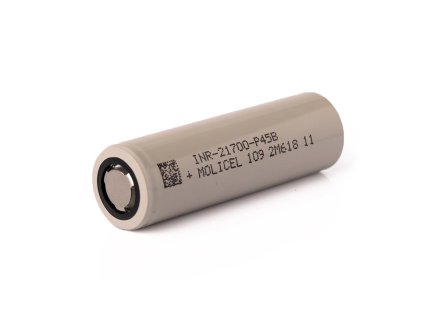 Molicel P45B Baterie 21700 4500mAh 45A Profesionální výkon pro náročné použití  Síla 45A pro e-biky, drony i profi nářadí – článek, který vás nikdy nezradí