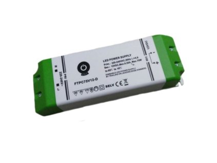 LED nábytkový stmievateľný napájací zdroj 12V-75W IP20 FTPC75V12-D