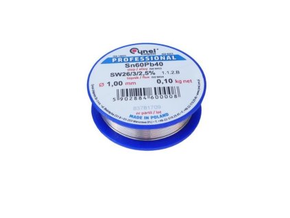 Cín spájkovací s tavidlom 1,0mm 100g Sn60Pb40
