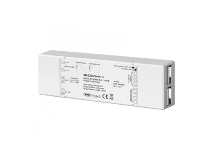 Stmievač PWM pre LED pásy (4in1) - TRIAK, DALI, 0/1-10V, PUSH SR-2303P