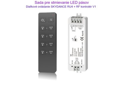 Sada RF PWM stmievač s DO - 1x8A, DC 5-36V, SKYDANCE RU4 + V1
