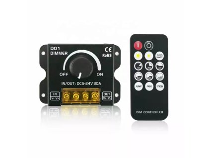 Stmievač nástenný PWM - D01 s RF DO 14-Key - DC5-24V 30A
