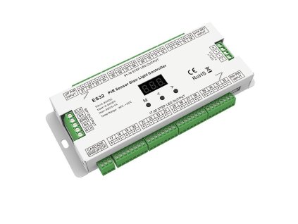 Schodiskový automat - LED kontrolér PWM 32x1A, SPI 2x960pixel DC 5-24V PUSCH+PIR SKD-ES32