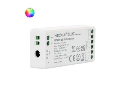 RF prijímač pre riadenie LED pásov RGBW 4x6A (12A) MiLight FUT038S