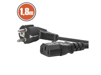 Napájací kord T3 - IEC320-C13 uhlová vidlica 1,8m