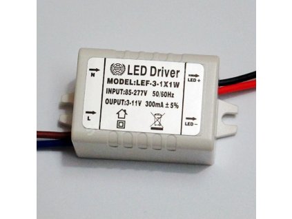 Napájací zdroj pre LED stropné svietidlo 3x1W LED