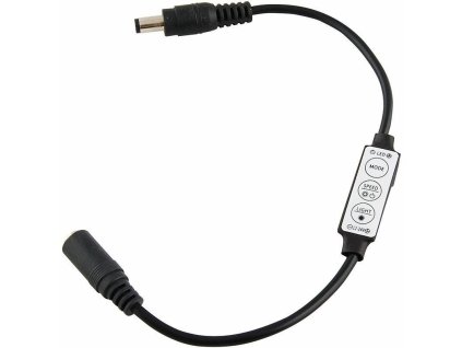 Manuálny MINI stmievač s DC 5,5/2,1 konektormi DC12/24V 48W čierny