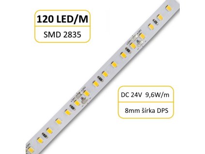 LS 120LED SMD2835 9,6W 960Lm Cold White 24V 8mm
