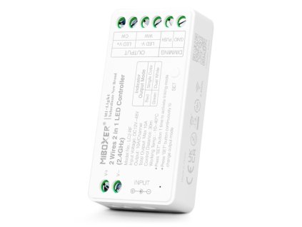 RF prijímač 2in1 2-Wires pre riadenie LED pásov MONO a CCT 10A DC12-48V MiLight LC2-RF