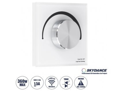 Triakový nástenný otočný stmievač a RF 2,4GHz prijímač SKYDANCE SKD-S1-K