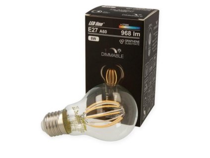 E27 A60 Filament LED 8W 968Lm Warm White DIMM LEDline