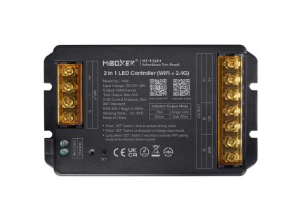 WiFi/RF/Bluetooth prijímač 2in1 pre riadenie MONO a CCT LED pásov 30A DC12/48V MiLight HW2