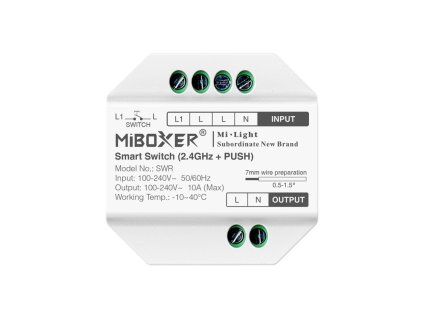 RF 2,4GHz + PUSH SMART spínač AC100-240V 10A MiLight SWR