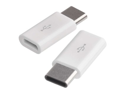 Adaptér micro USB-B 2.0 / USB-C 2.0, bílý, 2 ks…