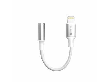 SWISSTEN redukce Lightning JACK 3,5mm textilní 0,15m bílá