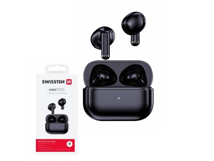 SWISSTEN miniPODS bluetooth TWS sluchátka černá