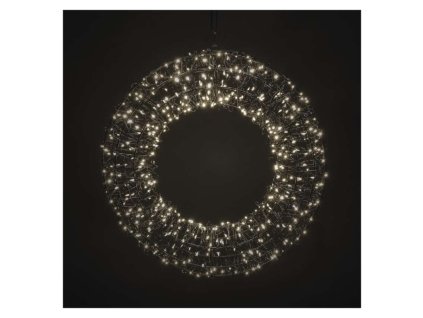 LED vánoční věnec – 480 LED, venkovní i vnitřní, teplá bílá