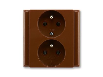 ABB Classic 5512-2249 H3 zásuvka dvojnás. polozapuštěná hnědá