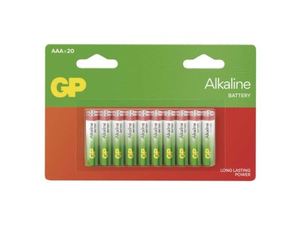 Alkalická baterie GP Alkaline AAA (LR03), 20 ks