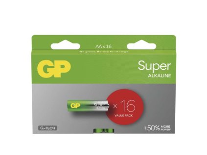 Alkalická baterie GP Super AA (LR6), 16 ks