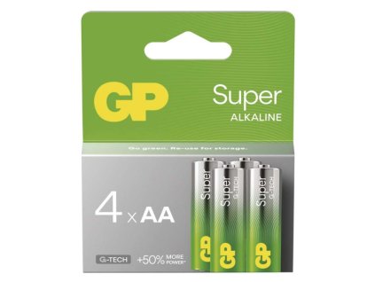 Alkalická baterie GP Super AA (LR6), 4 ks