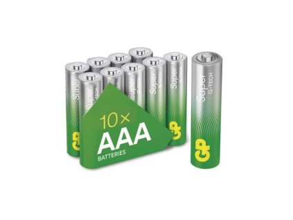 Alkalická baterie GP Super AAA (LR03), 10 ks
