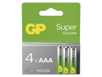 Alkalická baterie GP Super AAA (LR03), 4 ks