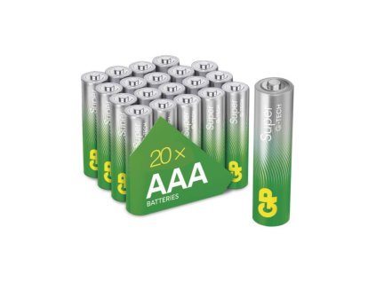 Alkalická baterie GP Super Alkaline AAA (LR03), 20 ks
