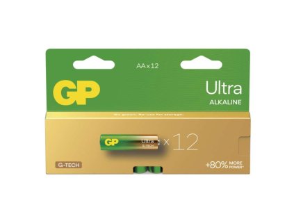 Alkalická baterie GP Ultra AA (LR6), 12 ks