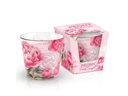 Bartek svíčka vosková ve skle  115g pivoňka 0148