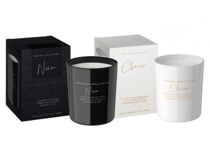 Bartek svíčka vosková ve skle  220g For Her bílá - For Him černá 0136