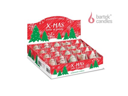 Bartek vánoční svíčka vosková figurka X-MAS 55g 75mm mix 0101