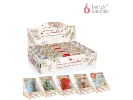Bartek vánoční svíčka vosková figurka zasněžená 55g 70mm 0133