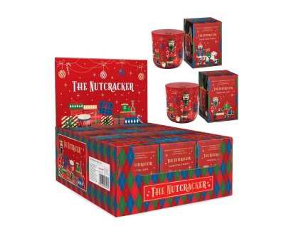 Bartek vánoční svíčka vosková ve skle  150g Louskáček s dřevěným knotem 0142