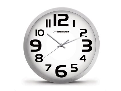 Esperanza EHC013W hodiny nástěnné ZURICH průměr 25cm hliník - bílý ciferník