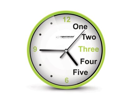 Esperanza EHC014G hodiny nástěnné PRAGUE průměr 20cm zelená